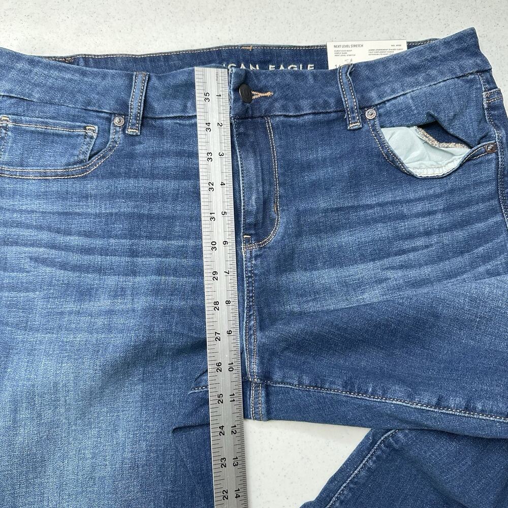 American Eagle Jeans 16 Curvy Lowrise Kick Bootcut Next Level Blue Denim NEW - Picture 6 of 10